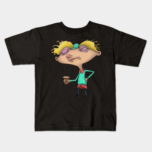 Hey Arnold before coffee Kids T-Shirt by idrawcartoons